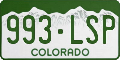 CO license plate 993LSP