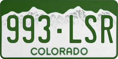 CO license plate 993LSR