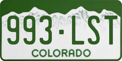 CO license plate 993LST