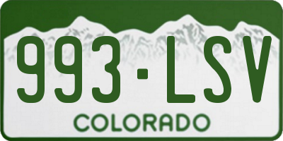 CO license plate 993LSV