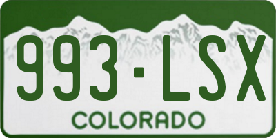 CO license plate 993LSX