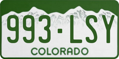 CO license plate 993LSY