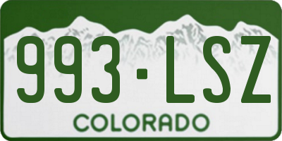 CO license plate 993LSZ
