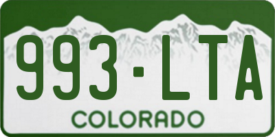 CO license plate 993LTA