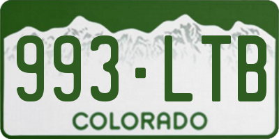 CO license plate 993LTB