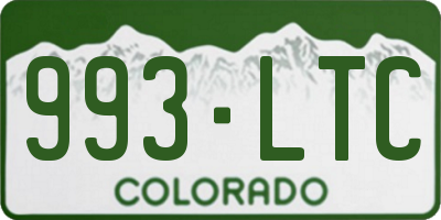 CO license plate 993LTC
