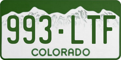 CO license plate 993LTF