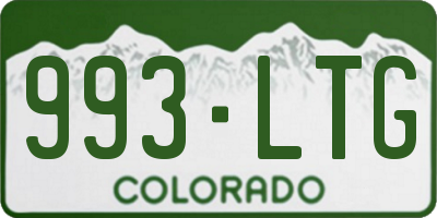 CO license plate 993LTG