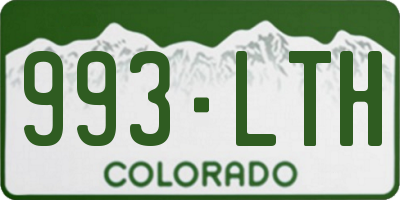 CO license plate 993LTH