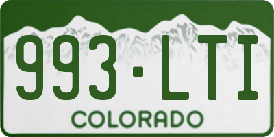 CO license plate 993LTI