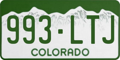 CO license plate 993LTJ