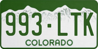 CO license plate 993LTK