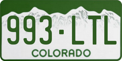 CO license plate 993LTL