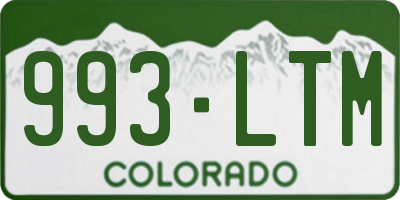 CO license plate 993LTM