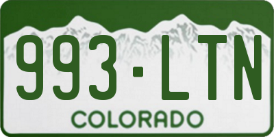 CO license plate 993LTN