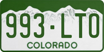 CO license plate 993LTO