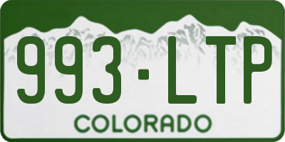CO license plate 993LTP