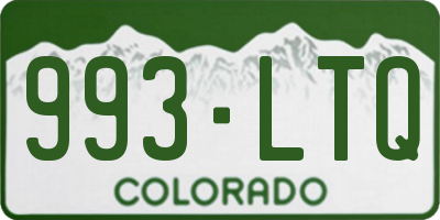 CO license plate 993LTQ