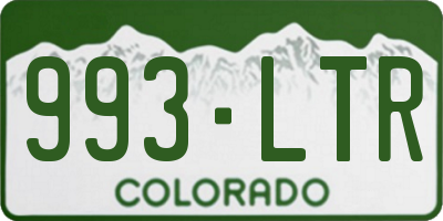 CO license plate 993LTR