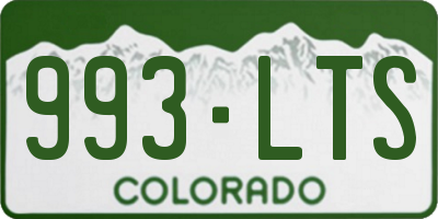 CO license plate 993LTS