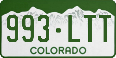 CO license plate 993LTT