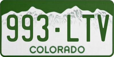 CO license plate 993LTV
