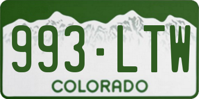 CO license plate 993LTW