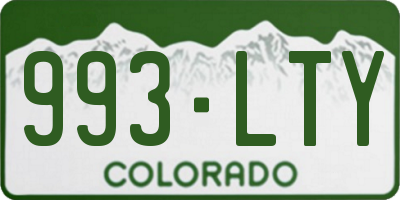 CO license plate 993LTY