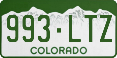 CO license plate 993LTZ