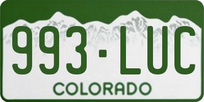 CO license plate 993LUC
