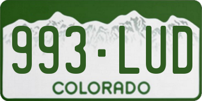 CO license plate 993LUD