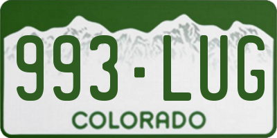 CO license plate 993LUG