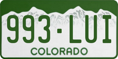 CO license plate 993LUI