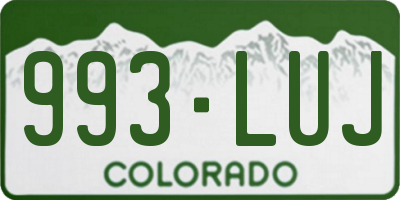 CO license plate 993LUJ