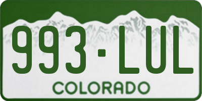 CO license plate 993LUL
