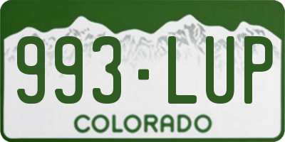 CO license plate 993LUP