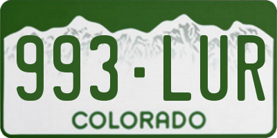 CO license plate 993LUR