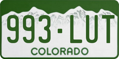 CO license plate 993LUT