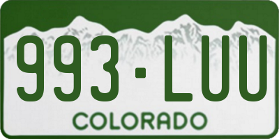 CO license plate 993LUU