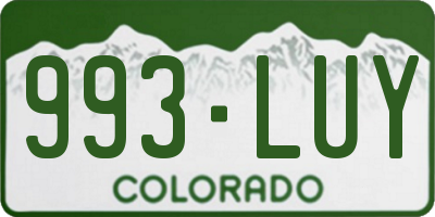 CO license plate 993LUY