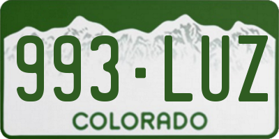 CO license plate 993LUZ