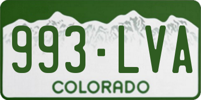 CO license plate 993LVA