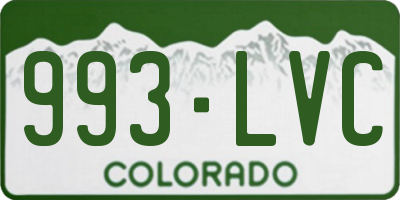 CO license plate 993LVC