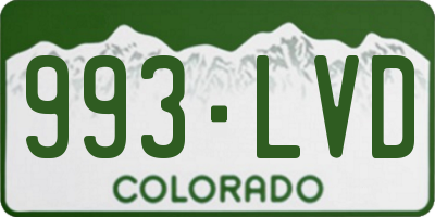 CO license plate 993LVD