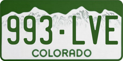 CO license plate 993LVE