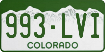CO license plate 993LVI