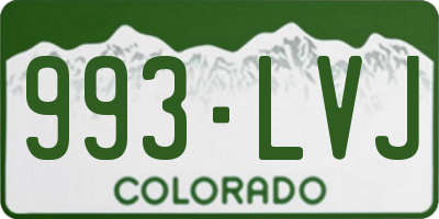 CO license plate 993LVJ