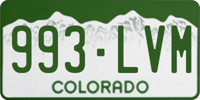 CO license plate 993LVM