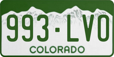 CO license plate 993LVO