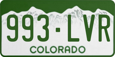 CO license plate 993LVR